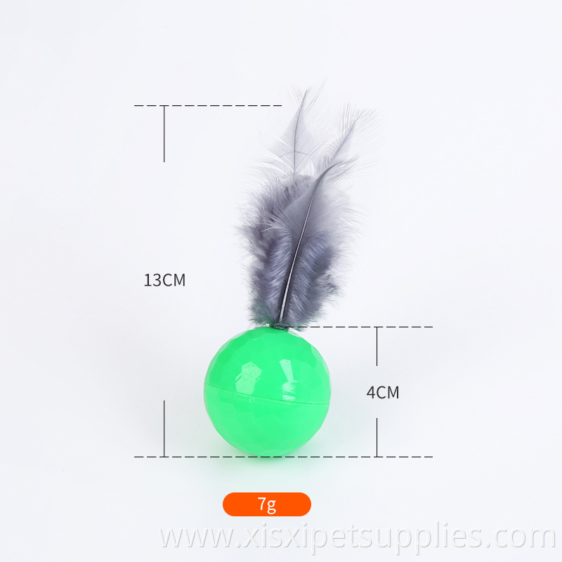 Pet Cat Toy plastic Ball Feather Playing Cat Ball Toy